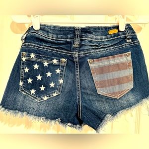 Patriotic Red Camel Blue Jean Shorts